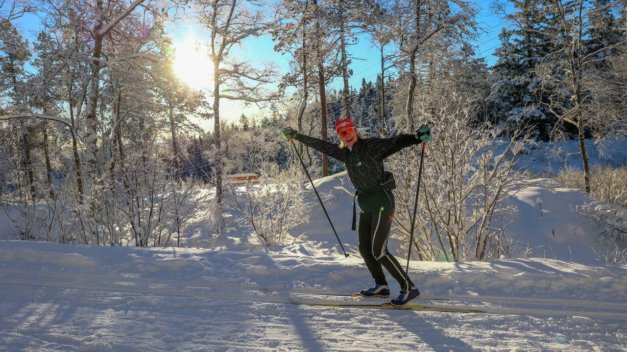 Skiføre: Det har vært mye snø også i Bergen i vinter. Her fra en skitur opp til Fløyen. (Foto: Arne Dag Myking)