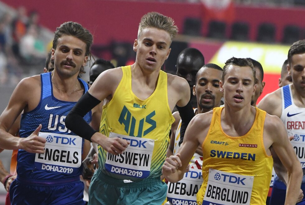 VM friidrett 2019 Doha - Craig ENGELS - Stewart MCSWEYN - Kalle BERGLUND - forsøk 1500 m