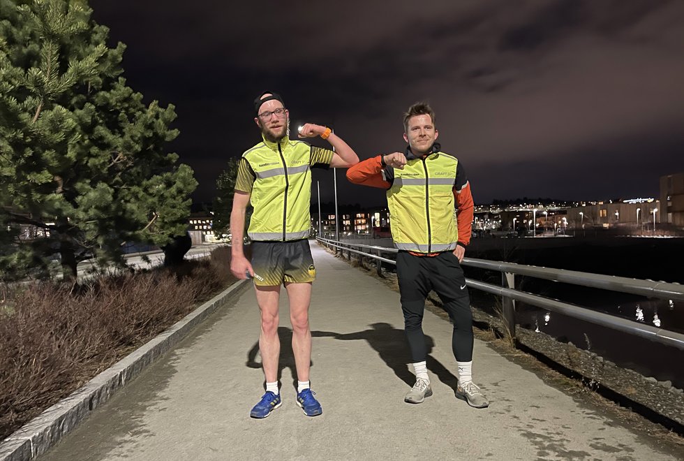 Casper Bergmann Henriksen og Stian Wikdahl i Kondisløpet Trondheim 16.mars