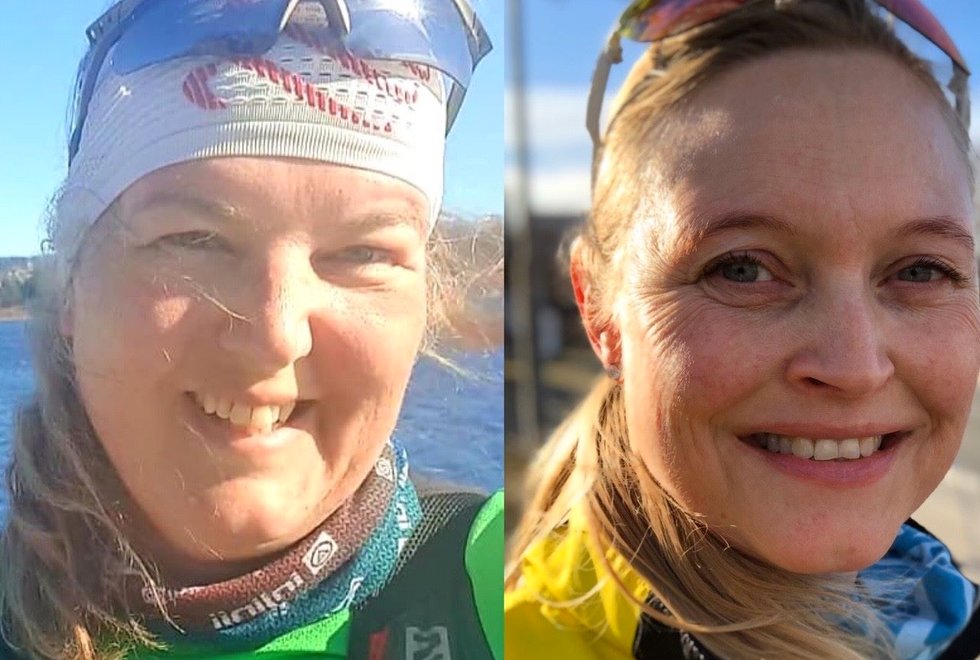 Sammen hver for seg: Lise Lysfjord Pettersen (t.v) og Tone Yvonne Killengreen ville holde hverandre med selskap under hvert sitt ultraløp. (Fotomontasje: Privat)