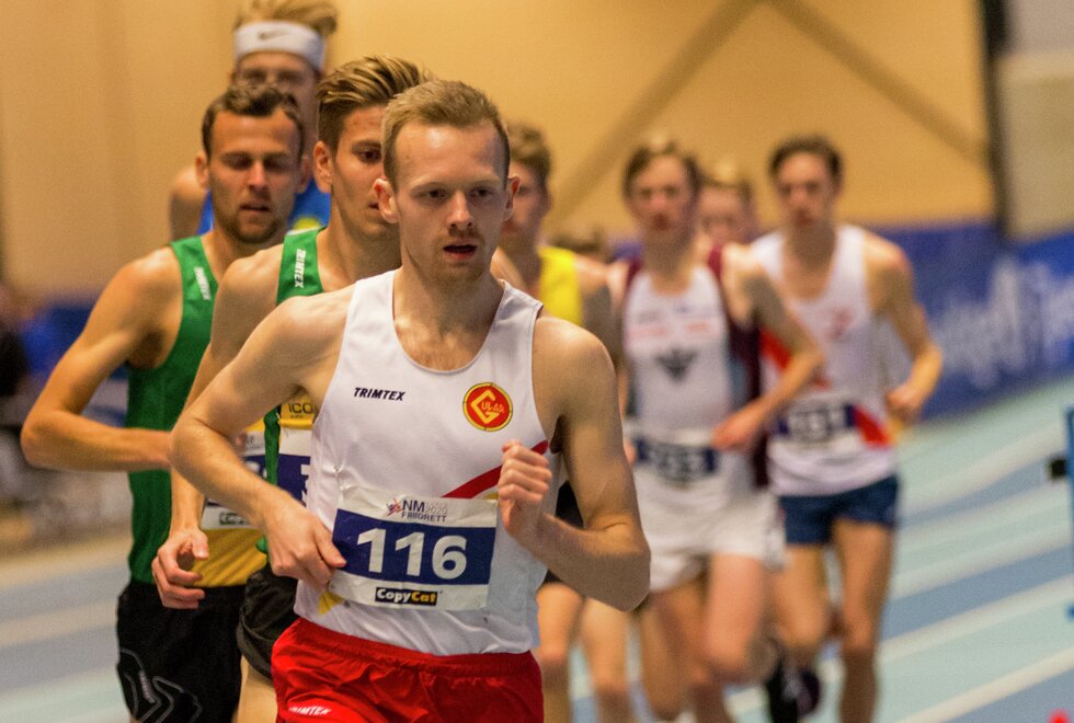 Lillefosse løper under EM-kravet i Nederland denne helgen. Her er han fra NM innendørs i 2020. (Foto: Sylvain Cavatz)