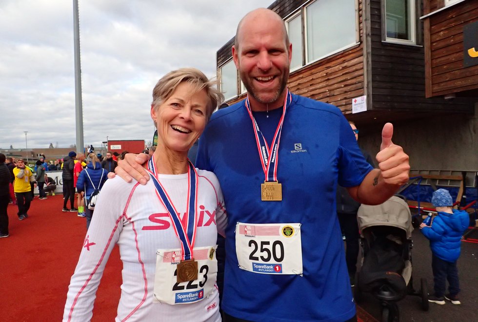 Nina Wavik Ytterstad og Thomas Stordalen etter Norgesløpet 2019 på Jessheim