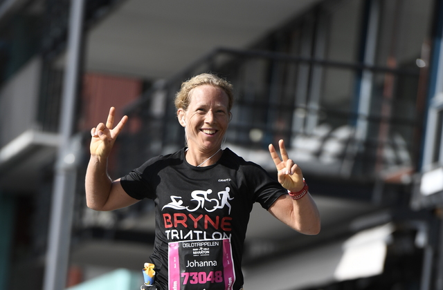 Perset: Da Johanna løp Oslotrippelen i fjor, gikk hun ut i så høyt tempo at hun perset på maratondistansen. Foto: Kondis/Bjørn Johannessen